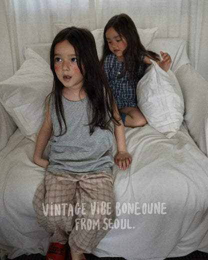 Boneoune 韓系格子背心 (80-152cm)