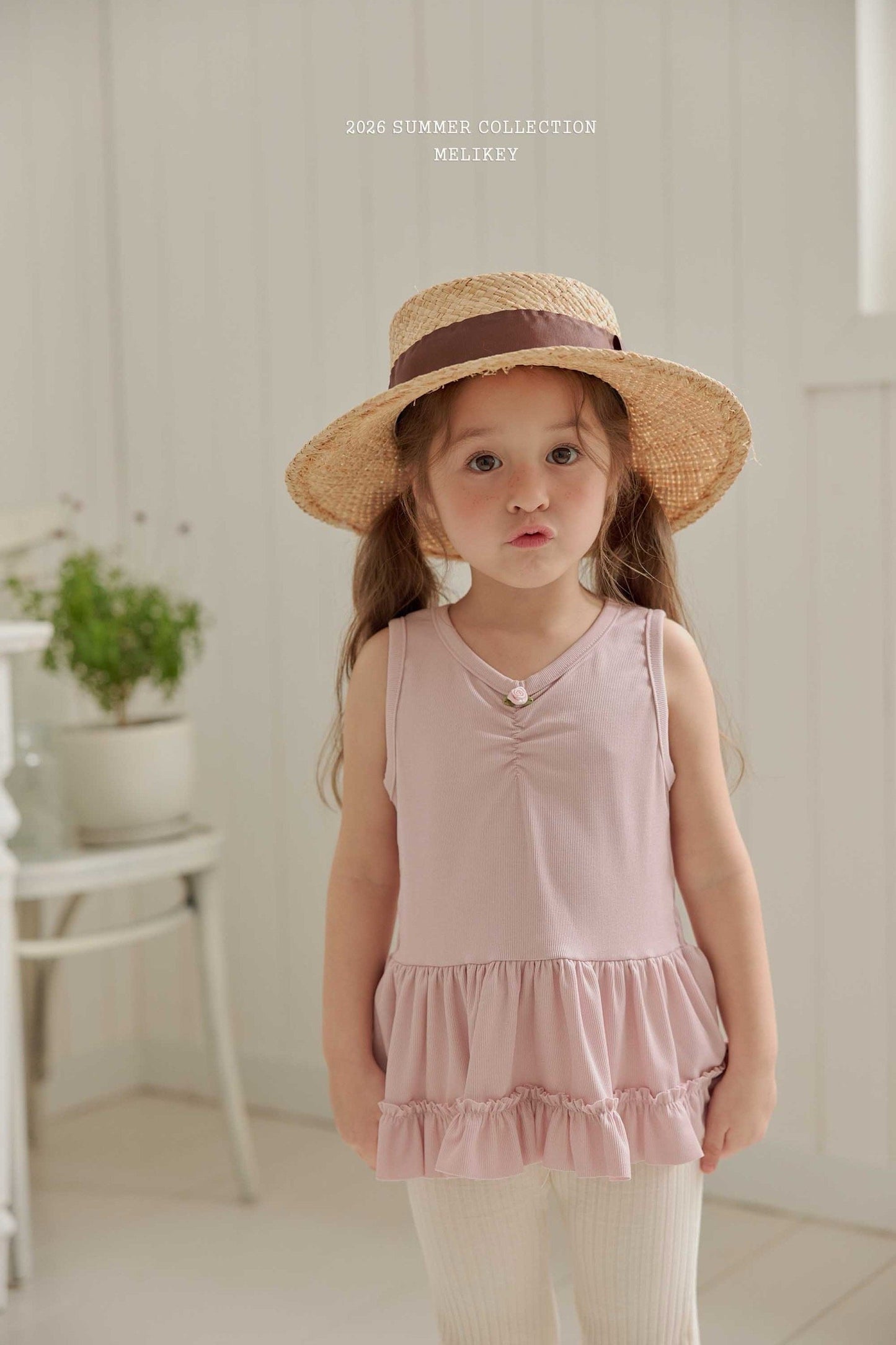 melikey rose frill tank top ,(~80-140cm)