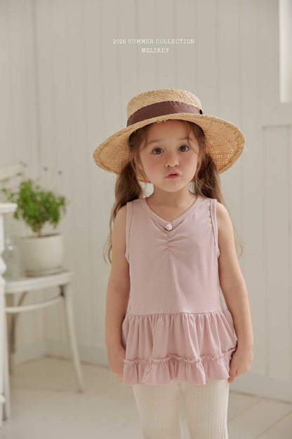 melikey rose frill tank top ,(~80-140cm)