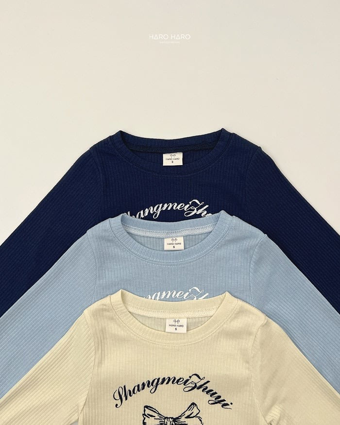 HAROHARO bling ribbon rib tee (85-140cm)