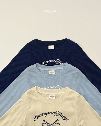 HAROHARO bling ribbon rib tee (85-140cm)