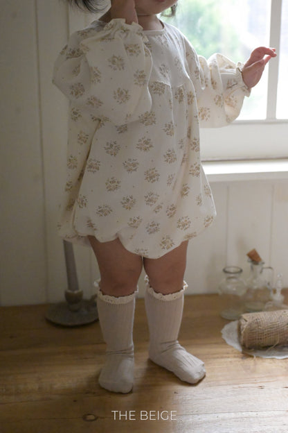the beige shirring dyed suit (6-18m)