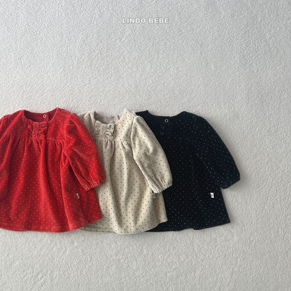 LINDO dot velvet dress(3-18m)