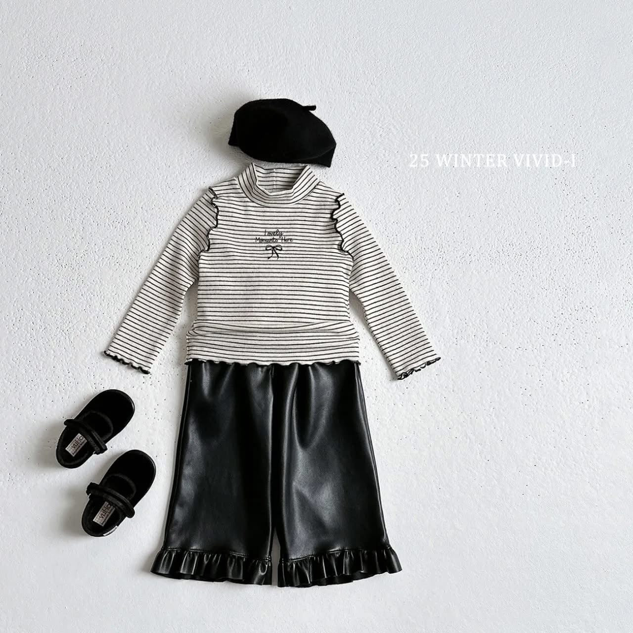 Vivid 荷葉邊寬寬皮褲 (75-135cm)