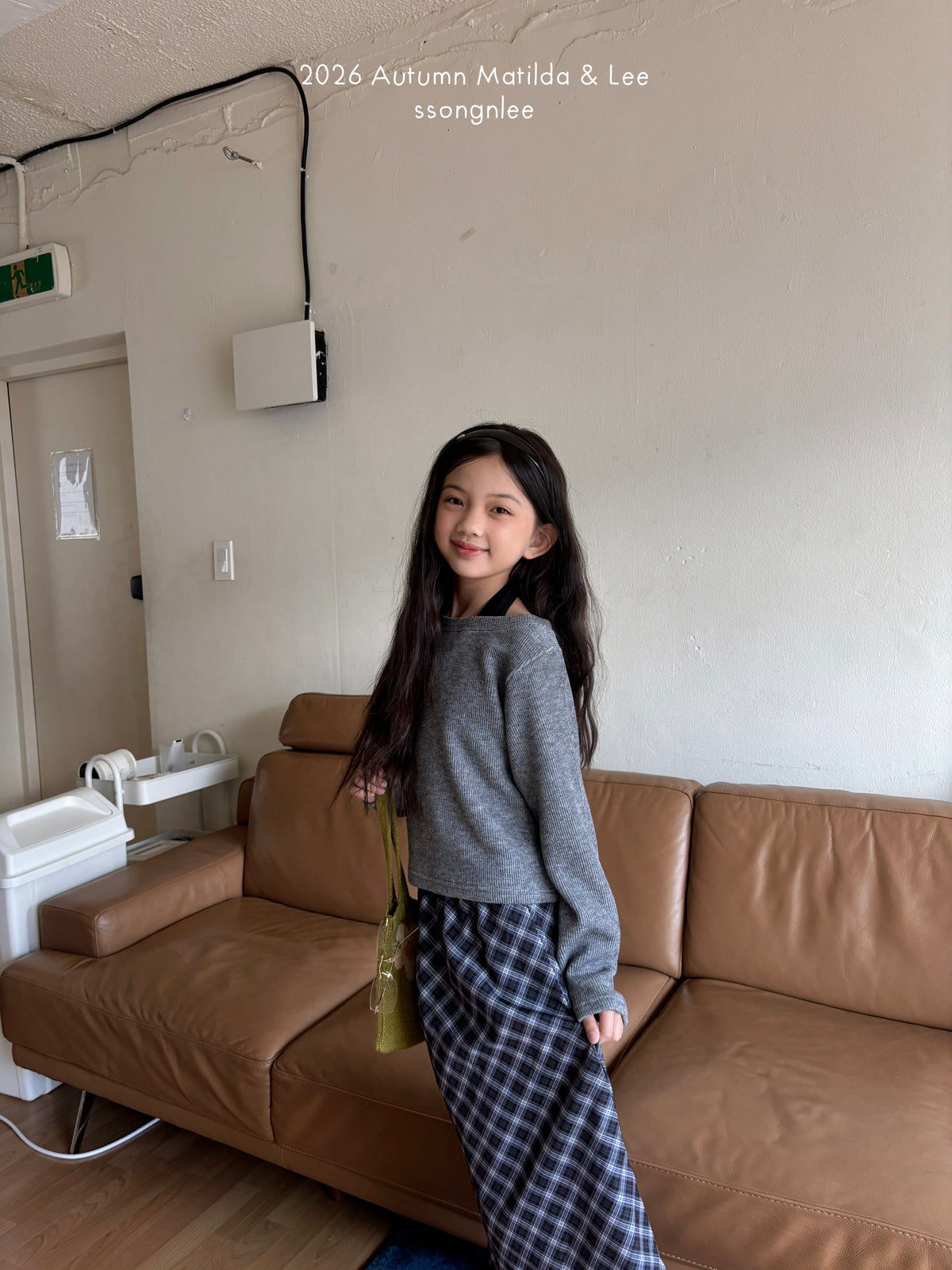 matilda&lee check ribbon skirt (85-165cm)