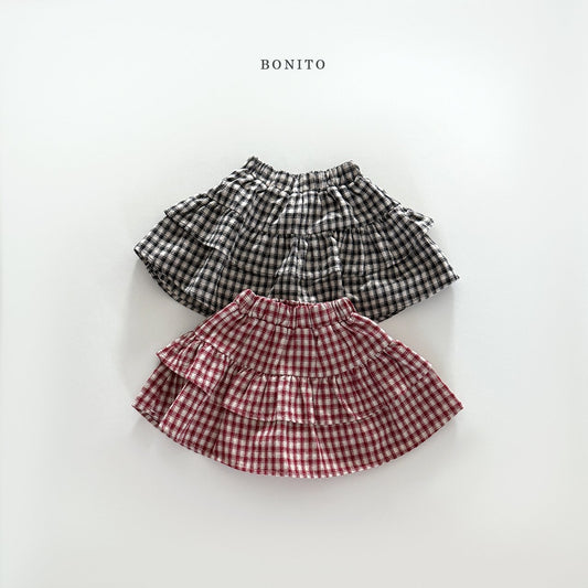 bonito check cancan skirt (~80-140cm)