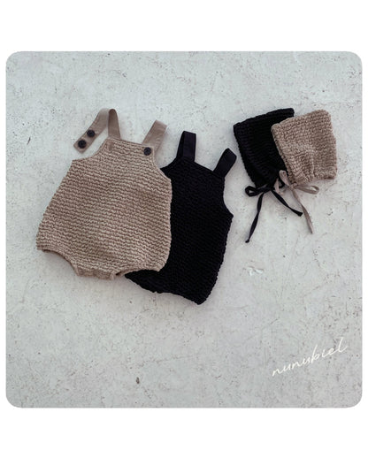 nunubiel blergy romper & bonnet (3-18m)