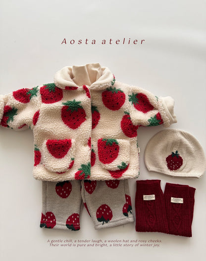 Aosta strawberry reversible jacket (~70-115cm)