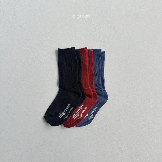 digreen tone-down black socks set (12-23cm)