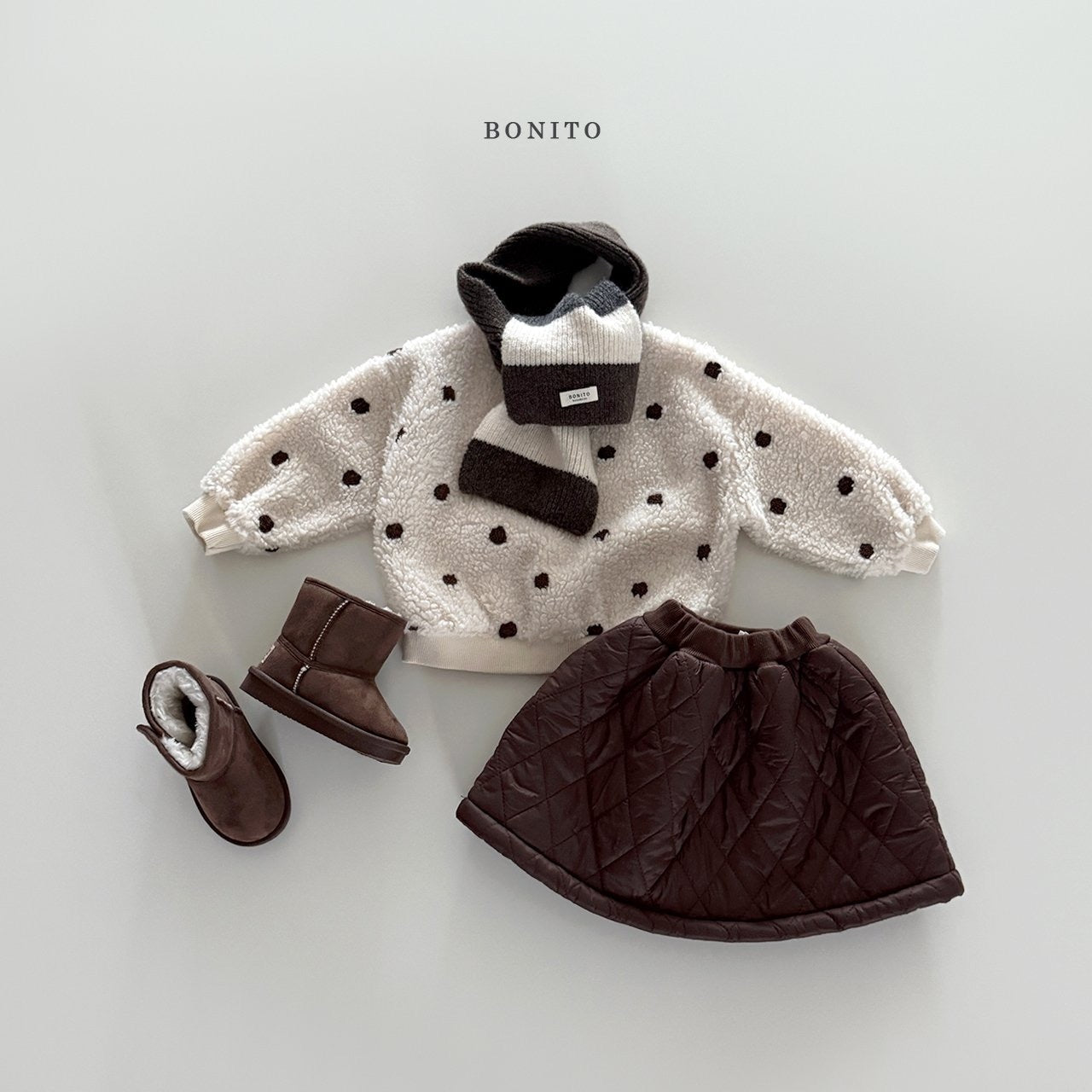 Bonito color block knit muffler