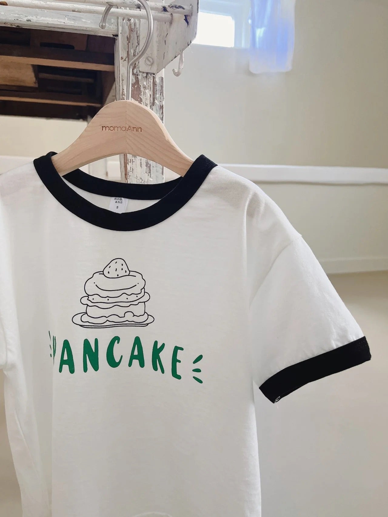 Moann pancake圖案拼色上衣*2色 (kids 85-145cm)