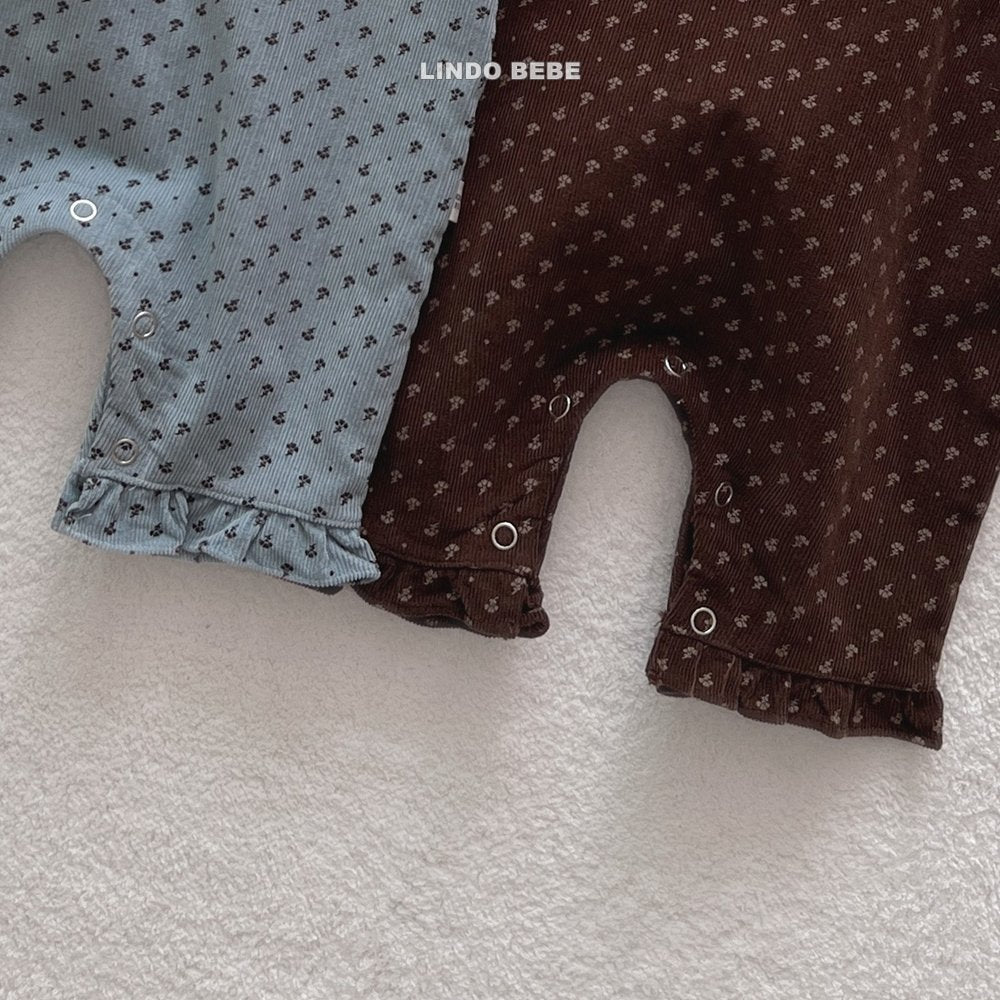 LINDO floral ruffle suspender(3-18m)