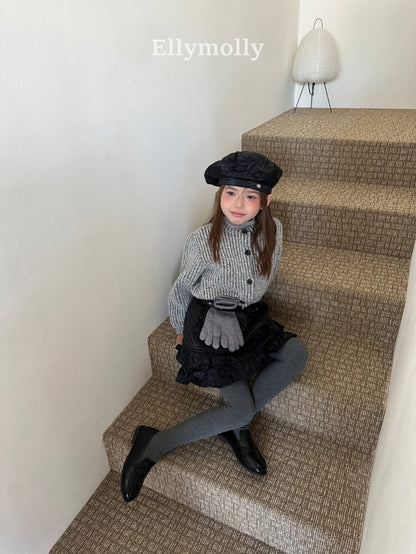 EllyMolly 針織羅狀鈕扣外套 (90-160cm)