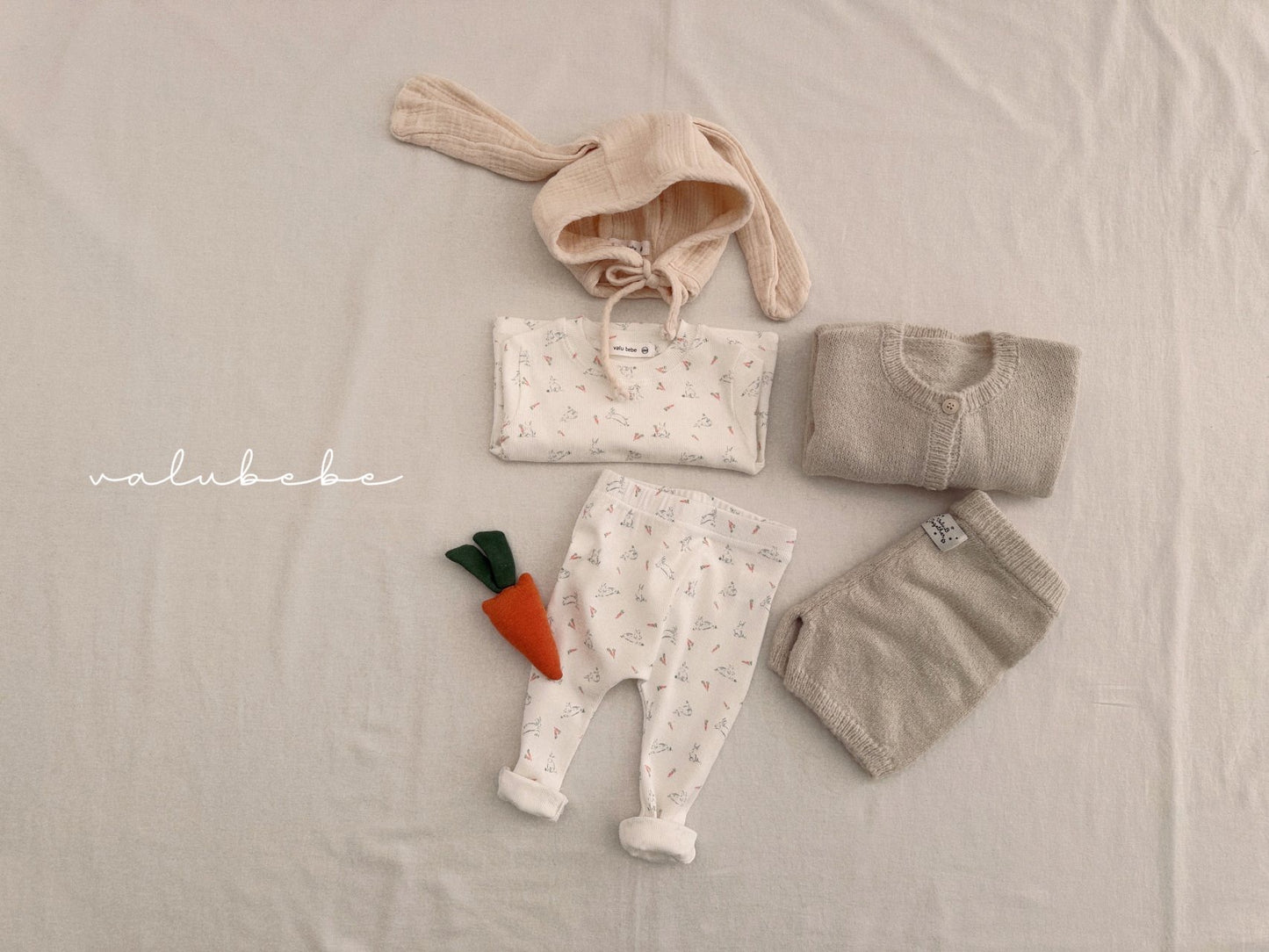 valubebe rabbit carrot indoor wear set(60-80)