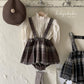 hibyebebe brownie check pleated skirt bloomers (75-90cm)