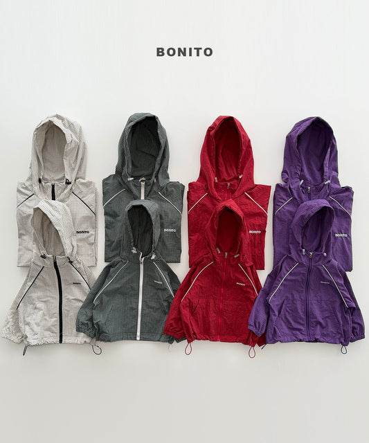 bonito check stripe windbreaker(adult)