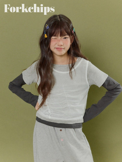 FORKCHIPS vivid layered tee (95-160cm)