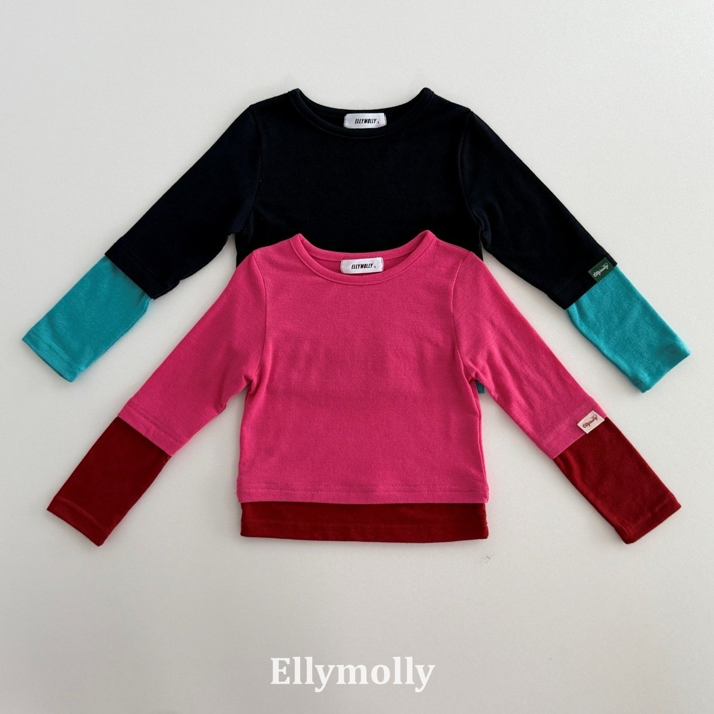 ELLYMOLLY rolling color block t (90-160cm)
