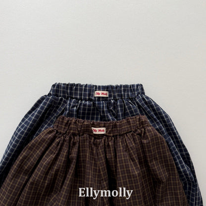ELLYMOLLY autumn grid balloon pants (90-145cm)