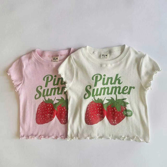1st pink summer strawberry tee (~93-137cm)