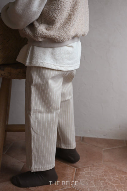 the beige pocket loom pants (80-120cm)
