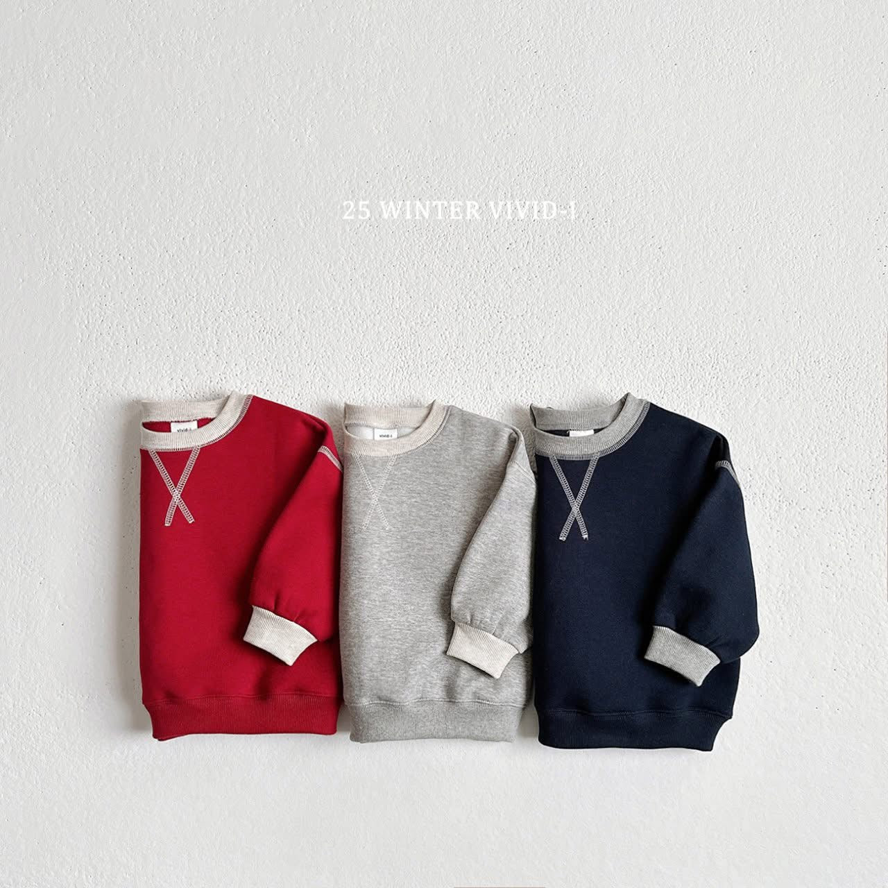 Vivid 交叉車縫線上衣 (75-135cm)