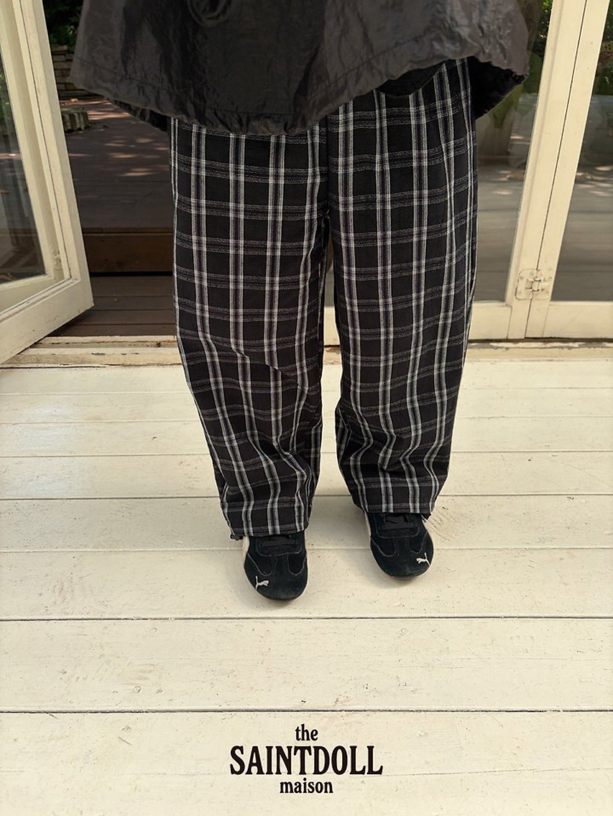 saintdoll check string pants (90-150cm)