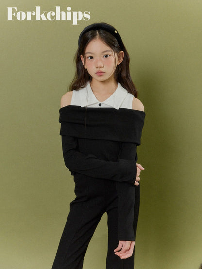 FORKCHIPS maple shoulder t-shirt (95-160cm)