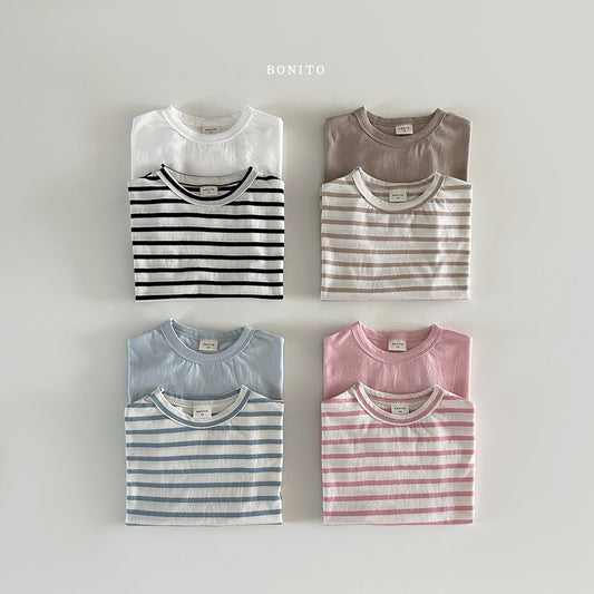 Bonito 經典1+1素色條紋2件裝上衣 (Bebe-kids 70-120cm)