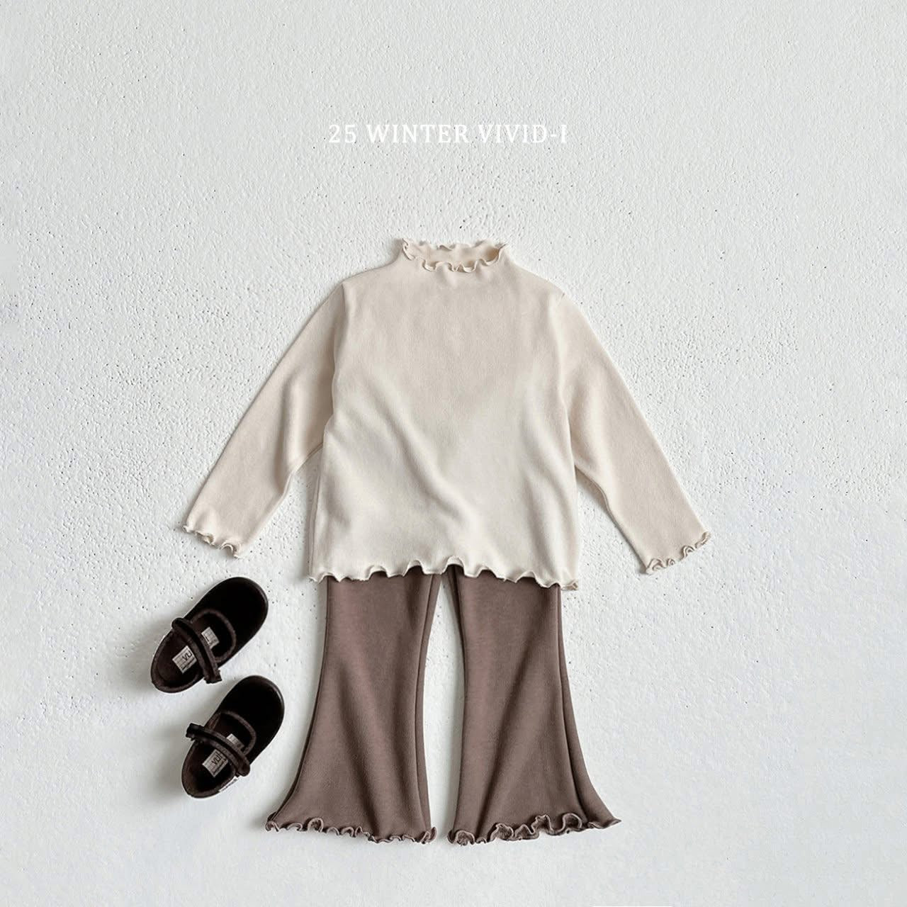 Vivid 木耳邊素色上衣 (75-135cm)