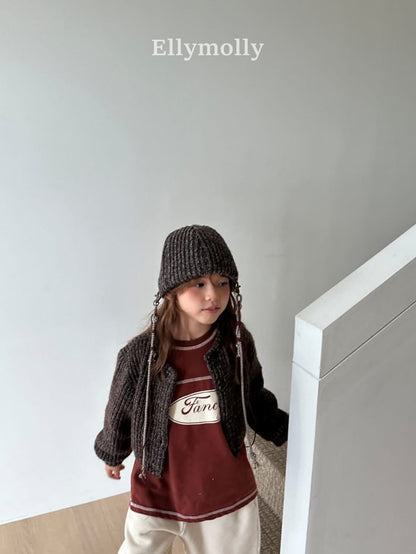 EllyMolly 針織羅狀鈕扣外套 (90-160cm)