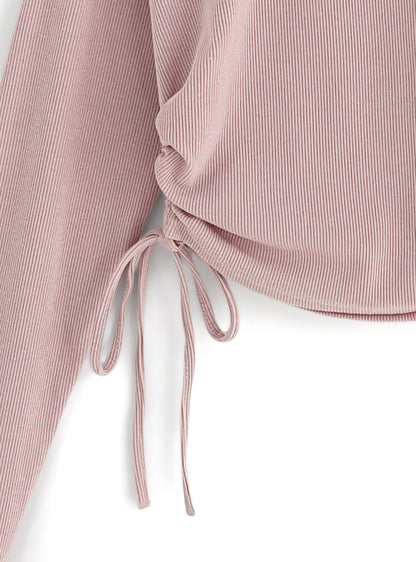 側綁繩純色上衣