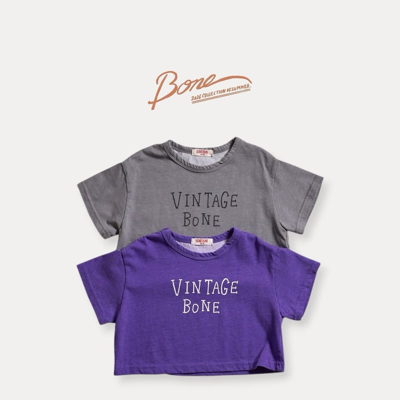 Boneoune vintage bone short tee (80-152cm)
