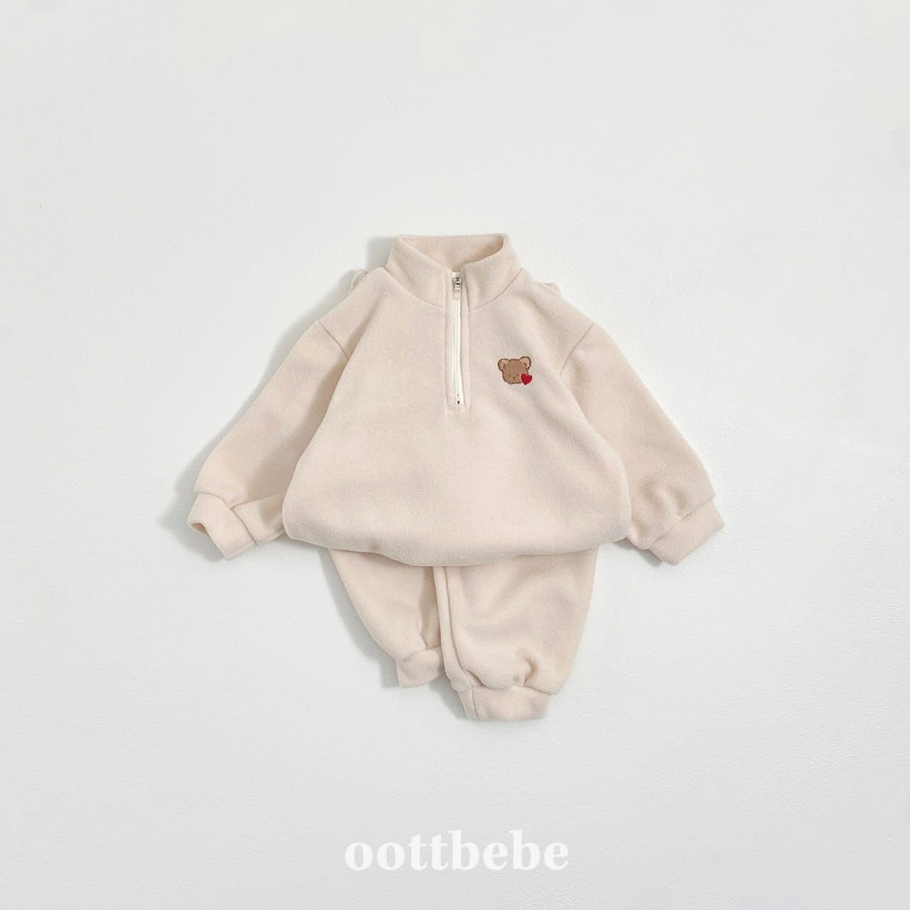 Oottbebe 馬卡龍色立領熊熊套裝 (75-120cm)