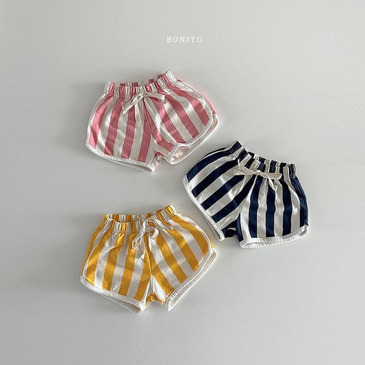 Bonito 彩色寬寬條紋短褲 (Bebe-kids 70-120cm)