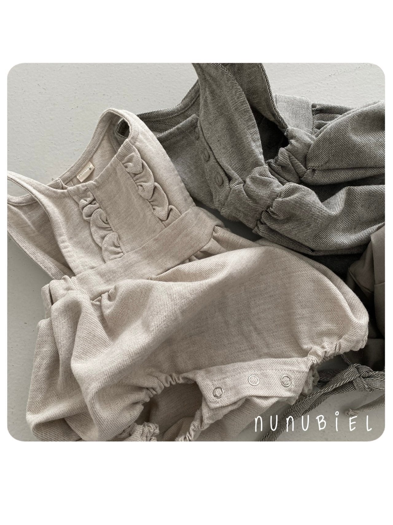 nunubiel twill romper&bonnet (3-18m)
