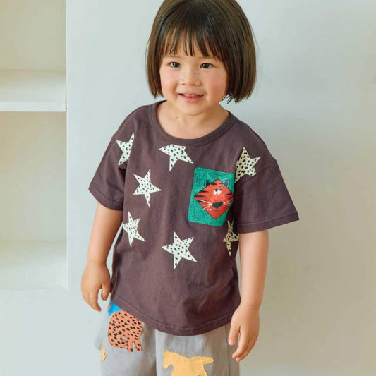 1st 老虎獅子星星Tee (~93-137cm)