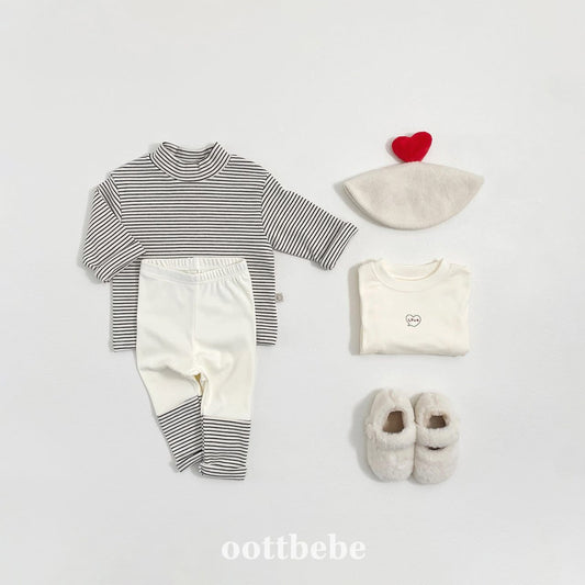 Oottbebe 素色條紋拼接內搭褲 (75-120cm)