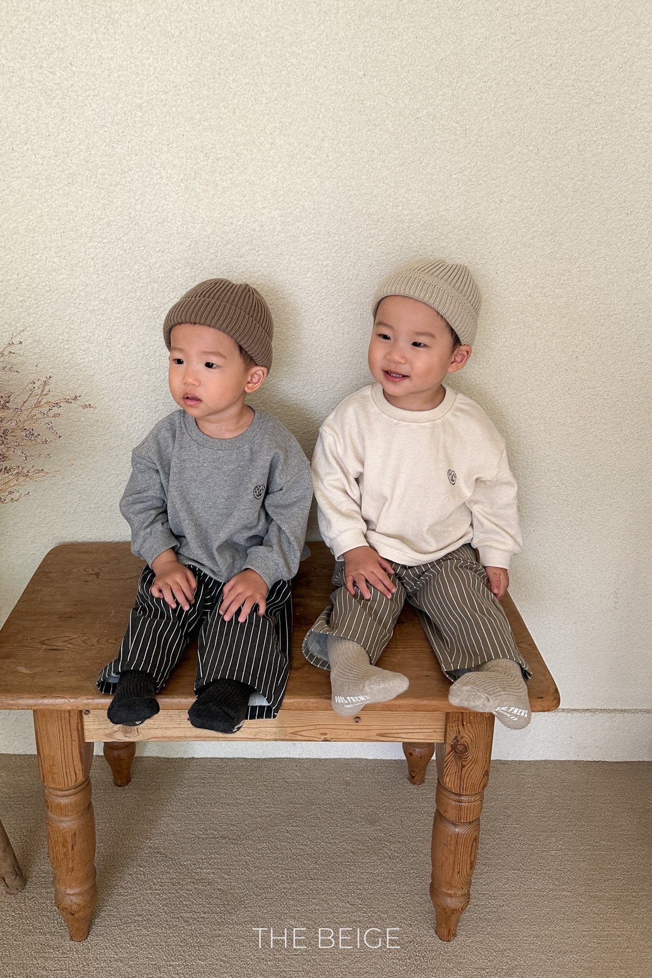 the beige pocket loom pants (80-120cm)