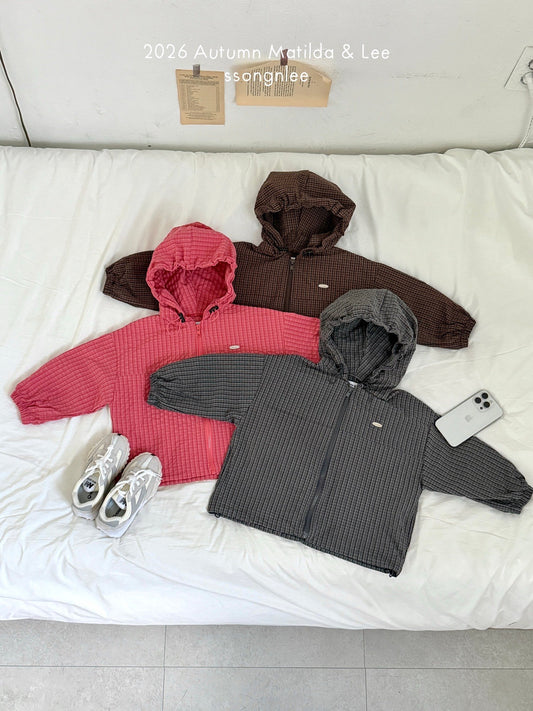 matilda&lee check hood jumper (85-165cm)