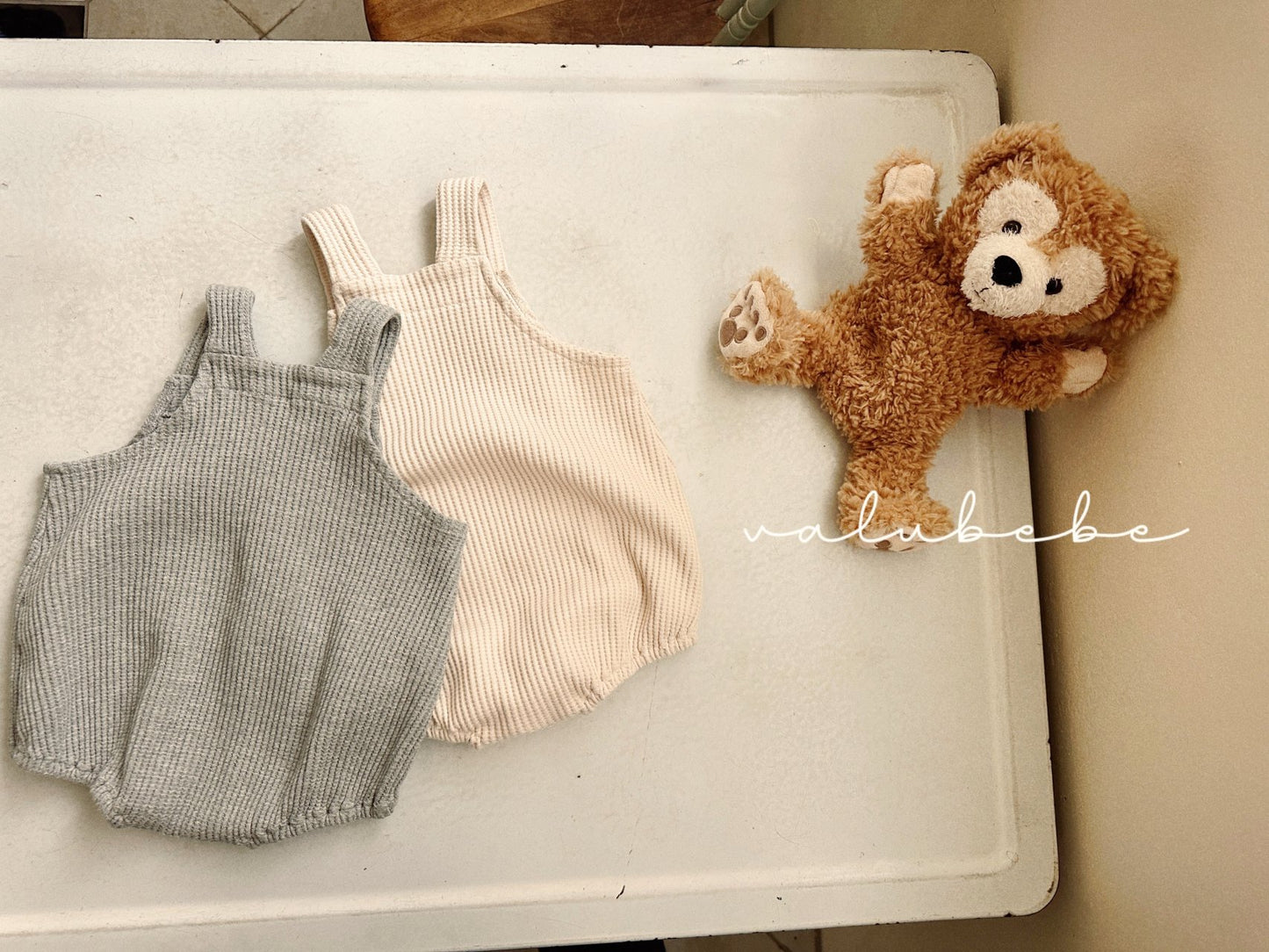 valubebe waffle suspender suit (6-18m)