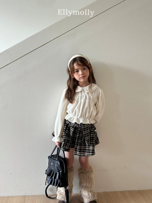 EllyMolly 格紋假兩件設計裙褲 (90-160cm)