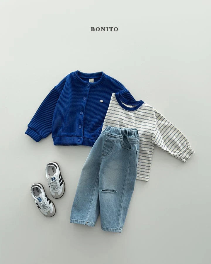 Bonito Stripe Ribbed T (~80-140cm)