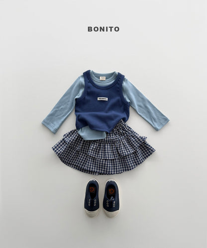 bonito check cancan skirt (~80-140cm)