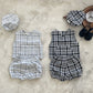 OREN tartan check vest bloomer set (75-100cm)