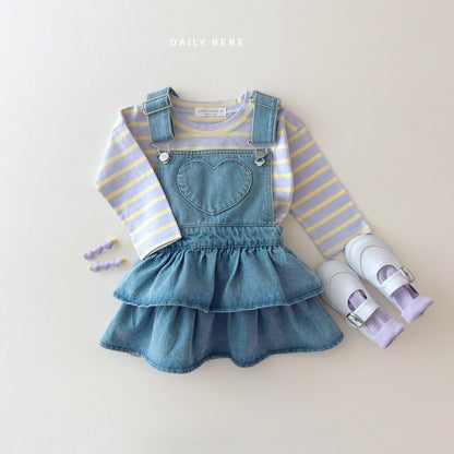 DAILYBEBE heart suspender skirt (75-145cm)