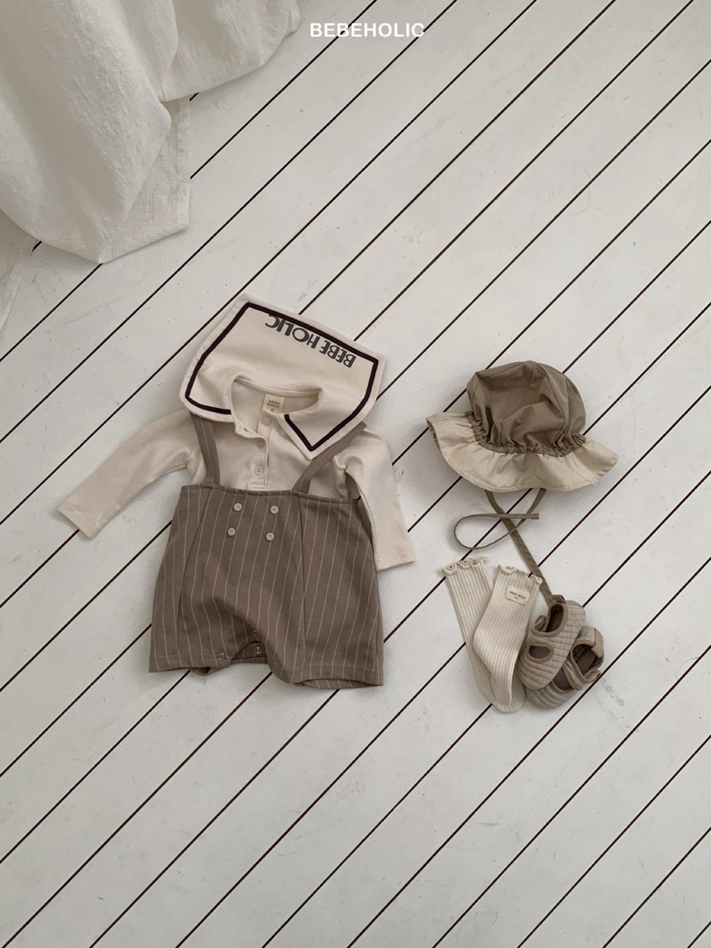 bebeholic stitch suspender pants (3-18m)