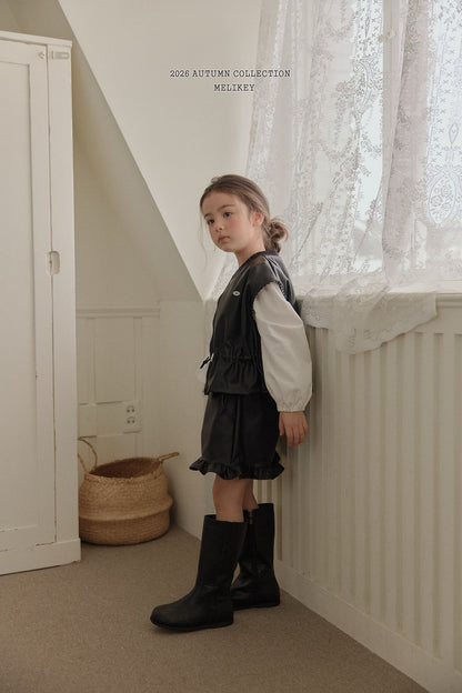 melikey leather frill pants (~80-140cm)