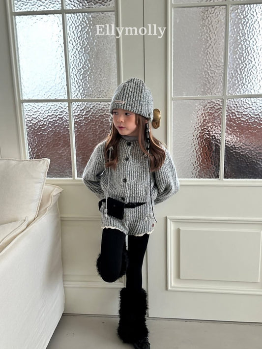 EllyMolly 針織羅狀鈕扣外套 (90-160cm)