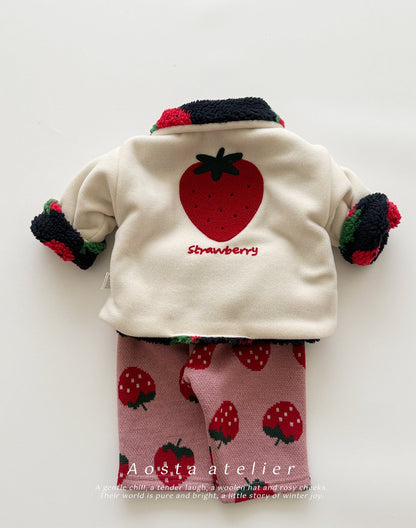 Aosta strawberry reversible jacket (~70-115cm)